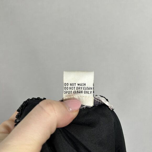 Vintage Laurence Kazar Silk Beaded Womens Jacket MP Black Evening Formal Party - Picture 11 of 11